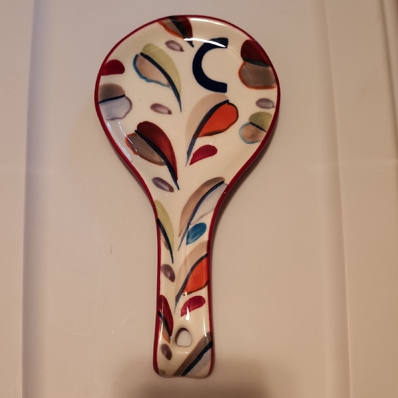 Anthropologie Other - Anthropologie Colorful Ceramic Spoon Rest With The Initial C